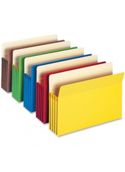 Accordions, 9.50" Width x 14.75" Sheet Size - 800 Sheet Capacity - 3.50" Expansion - 12.5 pt. Folder Thickness - Manila - Blue, Green, Red, Yellow, Redrope - Recycled - 5 / Pack - smd74892